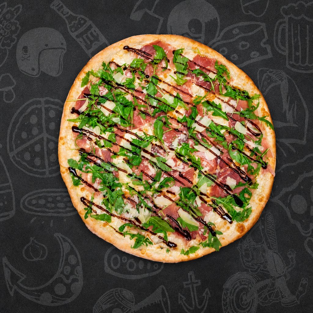 Prosciutto Arugula Whole Pie.