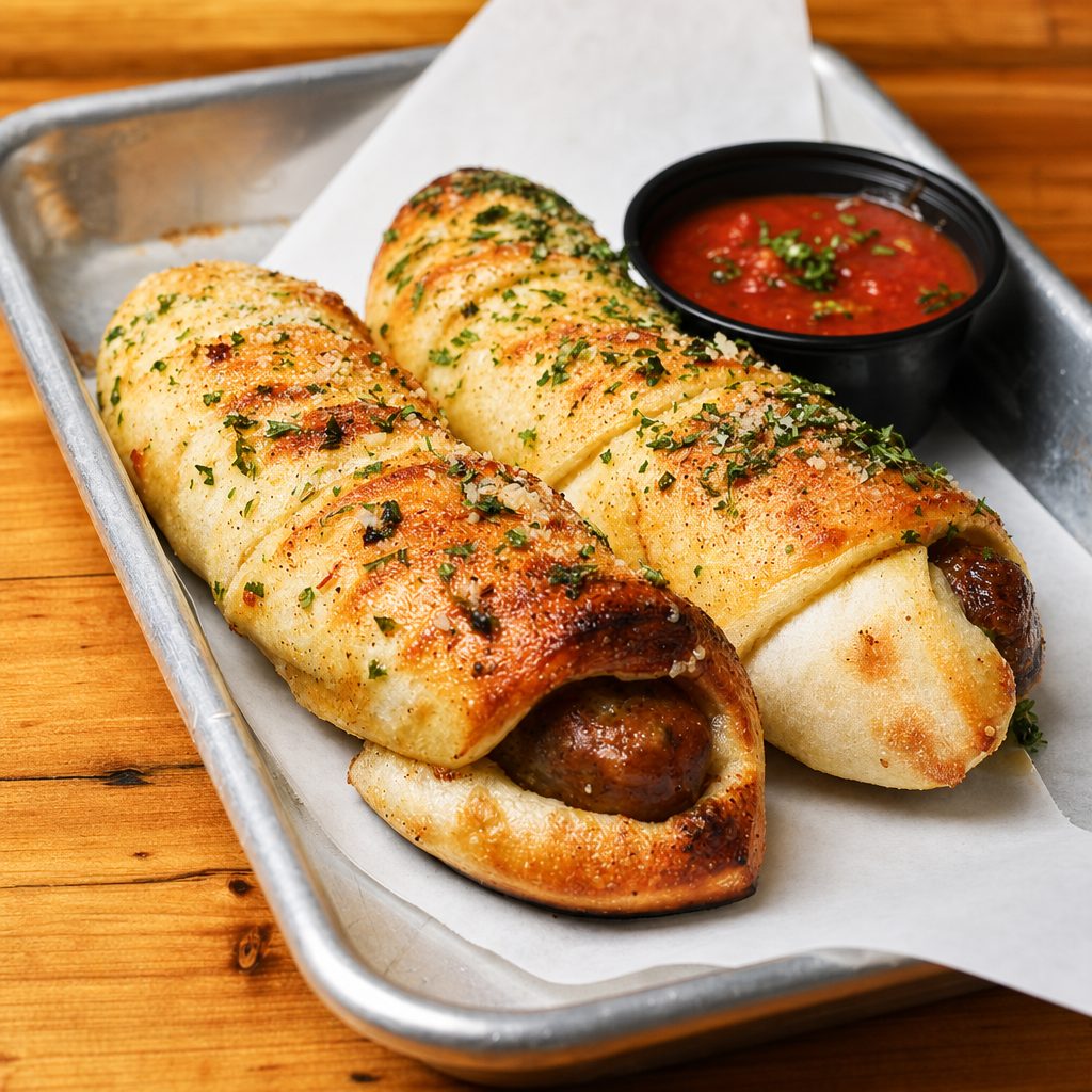 2 Sausage Rolls.