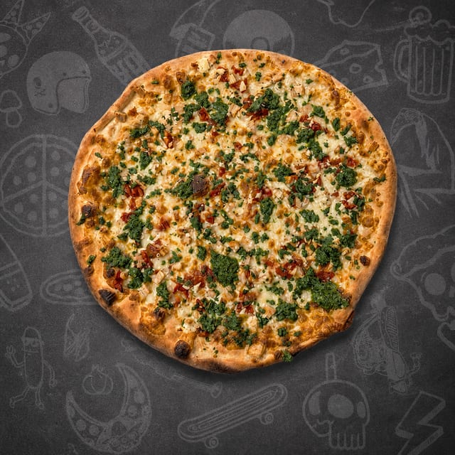Chicken Tomato Pesto Whole Pie.