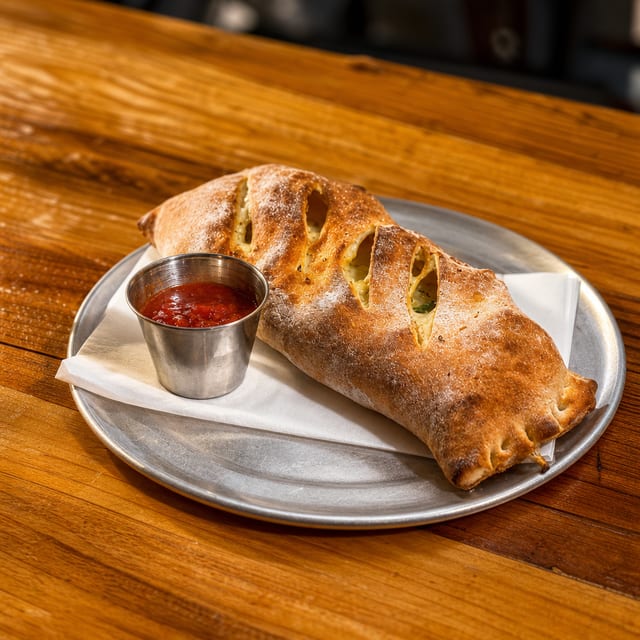 Sauteed Mushroom & Spinach Stromboli.