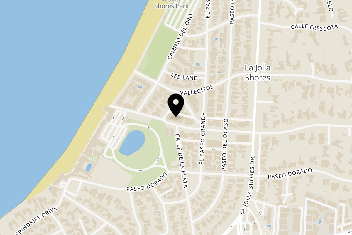 Map showing the location of Dough Momma Pizzeria on 2152 Avenida De La Playa in La Jolla